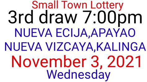 STL NUEVA VIZCAYA 3rd Draw Result November 18, 2021 .
